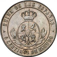 5 Céntimos de escudo 1868  OM 
