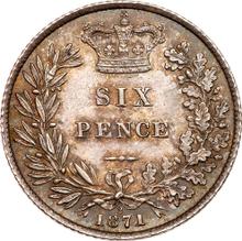 Sixpence 1871   