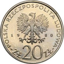 20 Zlotych 1980 MW   "Segelschulschiff „Dar Pomorza“" (Probe)