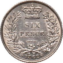 6 peniques 1862   
