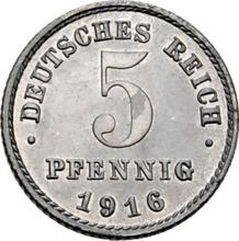 5 пфеннигов 1916 J  