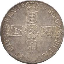 Halfcrown 1696 E   "Small Shields"