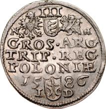 3 Groszy (Trojak) 1586    "Large head"