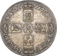 Sixpence 1697    "Third laureate bust"