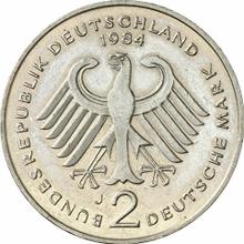 2 marcos 1984 J   "Theodor Heuss"