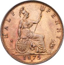 Halfpenny 1875 H  