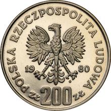 200 złotych 1980 MW   "XIII zimowe igrzyska olimpijskie - Lake Placid 1980" (Próba)