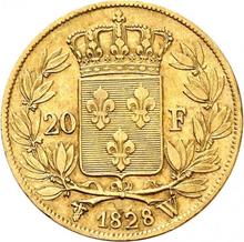 20 francos 1828 W  
