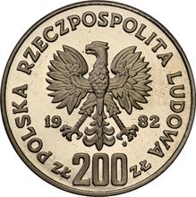200 Zlotych 1982 MW  JMN "Fußball-Weltmeisterschaft 1982" (Probe)