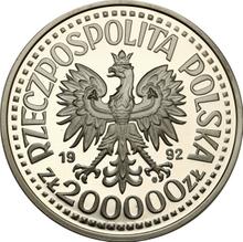 200000 Zlotych 1992 MW  ET "Władysław III von Warna"