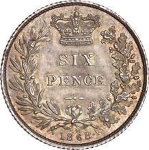 Sixpence 1868   