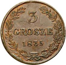 3 Grosze 1835 MW   "Straight tail"