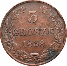 3 Grosze 1838 MW   "Straight tail"