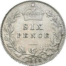 Sixpence 1892   JEB "Jubilee Head"