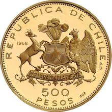 500 Pesos 1968 So   "150th Anniversary of National Flag"