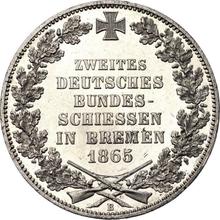 Thaler 1865 B   "Second German marksmen's festival"