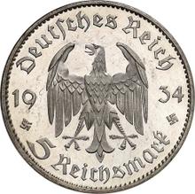 5 Reichsmark 1934 F   "Garrison Church (with date)"