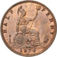 Halfpenny 1874 H  
