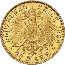 20 Mark 1899 J   "Hamburg"