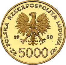5000 Zlotych 1988 MW  ET "Pontifikat von Papst Johannes Paul II."