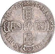 Sixpence 1697 E   "Third laureate bust"