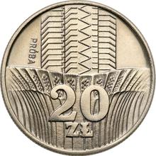 20 Zlotych 1973 MW   "Skyscraper and ears of corn" (Pattern)