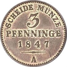 3 Pfennig 1847 A  