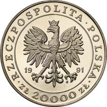 20000 Zlotych 1991 MW   "225 Jahre Münzstätte Warschau" (Probe)