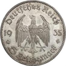 5 Reichsmark 1934 D   "Garrison Church (undated)"