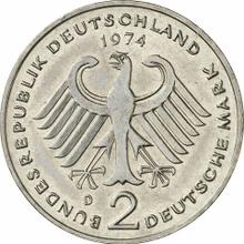 2 Mark 1974 D   "Theodor Heuss"