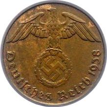 2 рейхспфеннига 1938 D  