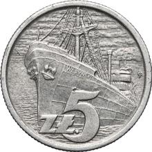 5 Zlotych 1958   JG "Cargo ship "Waryński"" (Pattern)