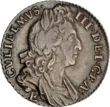 Sixpence 1697 E   "First laureated bust"