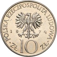 10 Zlotych 1974 MW  AJ "200th Birthday of Adam Mickiewicz" (Pattern)