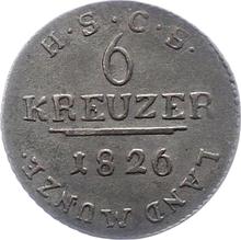 6 крейцеров 1826  S 