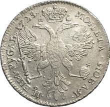 Rouble 1725 СПБ   "Petersburg type, portrait to the left"