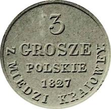 3 Grosze 1827  FH  "Z MIEDZI KRAIOWEY"