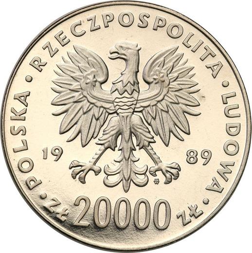 Avers Probe 20000 Zlotych 1989 MW ET "Fußball-WM 1990" Fußballspieler Nickel - Münze Wert - Polen, Volksrepublik Polen