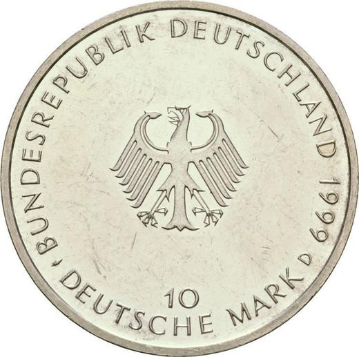 Reverse 10 Mark 1999 D "Basic Law" - Silver Coin Value - Germany, FRG