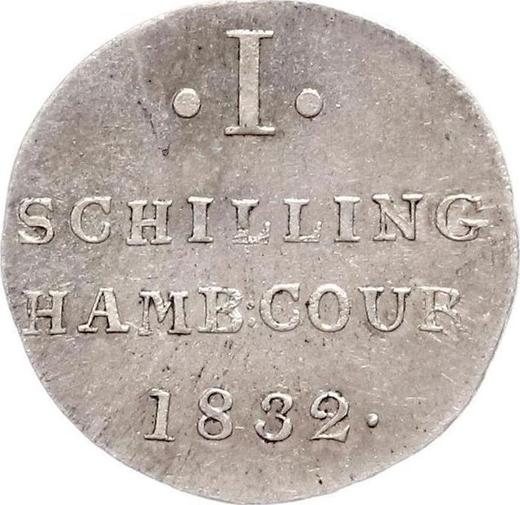 Reverse Shilling 1832 H.S.K. -  Coin Value - Hamburg, Free City