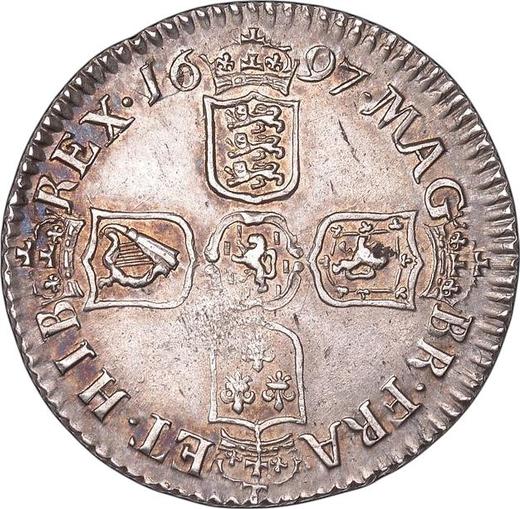 Реверс монеты - 6 пенсов 1697 года N "Первый тип" - цена серебряной монеты - Великобритания, Вильгельм III