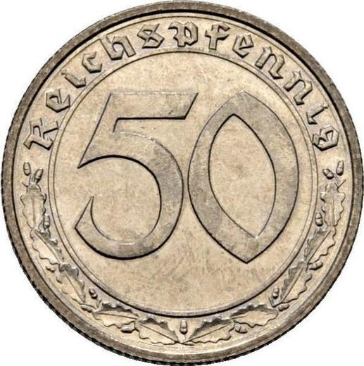 Obverse 50 Reichspfennig 1938 G "Type 1938-1939" -  Coin Value - Germany, Third Reich