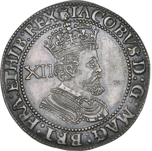 Anverso 1 chelín Sin fecha (1619-1625) "Sexto busto" - valor de la moneda de plata - Gran Bretaña, Jacobo I