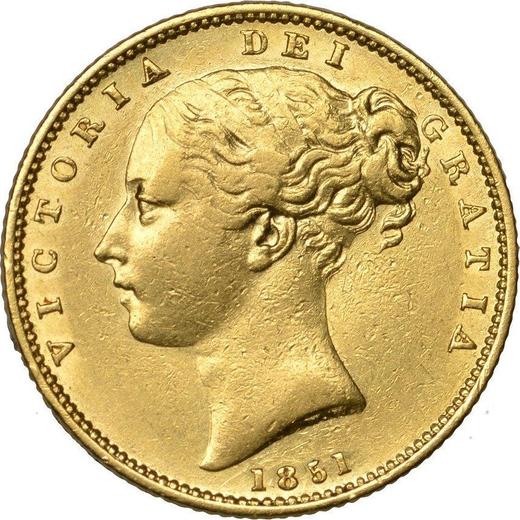 Anverso Soberano 1851 WW "Escudo" - valor de la moneda de oro - Gran Bretaña, Victoria