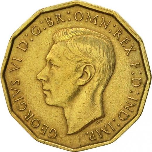 Avers 3 Pence 1943 HP "Typ 1937-1948" - Münze Wert - Großbritannien, Georg VI