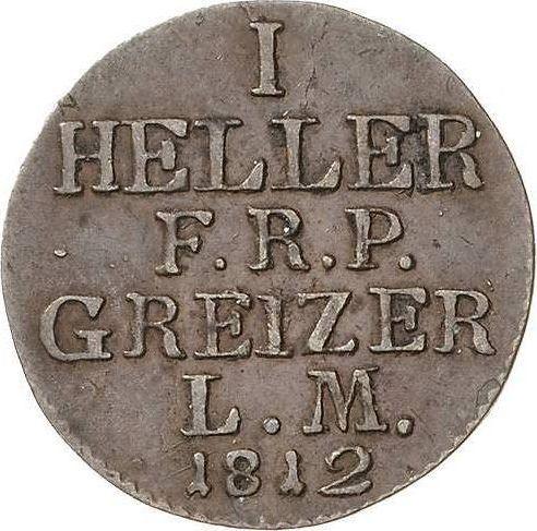 Reverse Heller 1812 -  Coin Value - Reuss-Greiz, Heinrich XIII