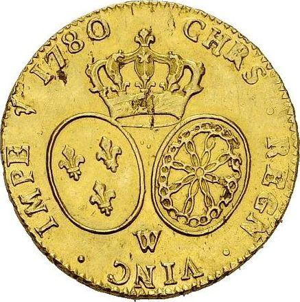 Reverse Double Louis d'Or 1780 W - Gold Coin Value - France, Louis XVI