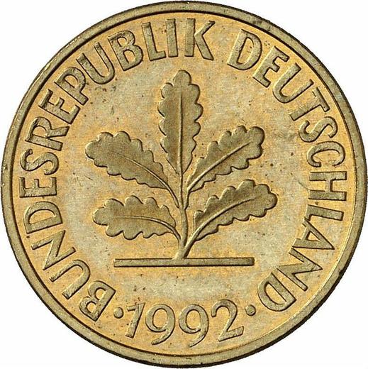 Reverse 10 Pfennig 1992 J -  Coin Value - Germany, FRG