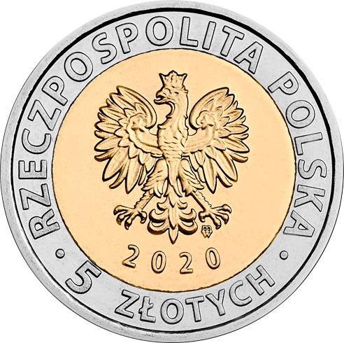 Obverse 5 Zlotych 2020 "St. Mary's Basilica" -  Coin Value - Poland, III Republic after denomination