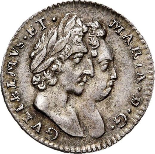 Anverso 2 peniques 1693 - valor de la moneda de plata - Gran Bretaña, Guillermo III y María II